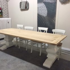 Dubbel massief grenen kloostertafel kasteeltafel onderstel 700x290mm 