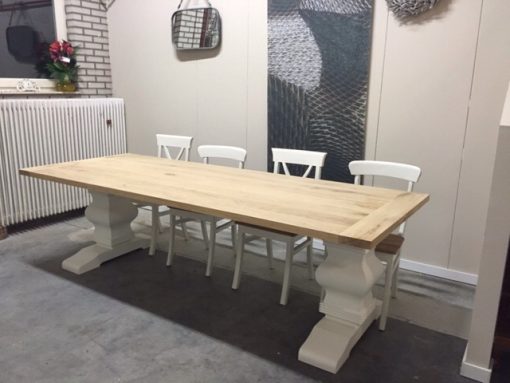 Dubbel massief grenen kloostertafel kasteeltafel onderstel 700x290mm