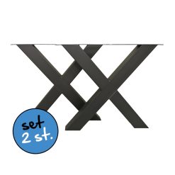 stalen tafelpoot X zwart 10x10cm | Dielessen.nl