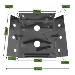 Tafelpoot verbinder 65x87mm tafelhoekplaat voor demonteerbare tafelpoot