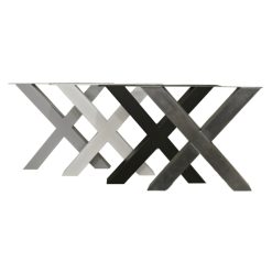 Tafelpoot X poot kruispoot staal 10x10cm koker - zwart gepoedercoat