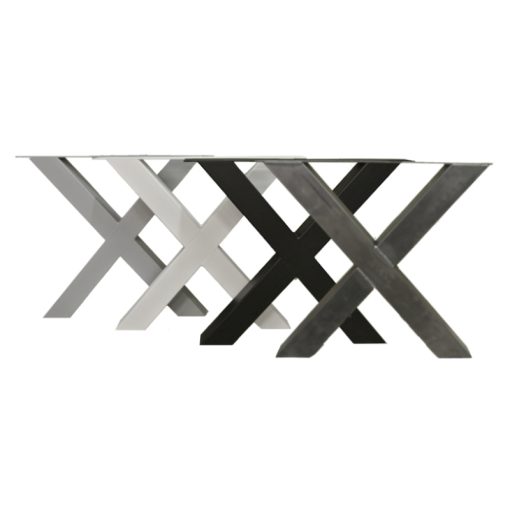 Tafelpoot X poot kruispoot staal 10x10cm koker - zwart gepoedercoat