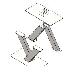 Premium model stalen V poot 20x10cm koker - Zwart - Details 3