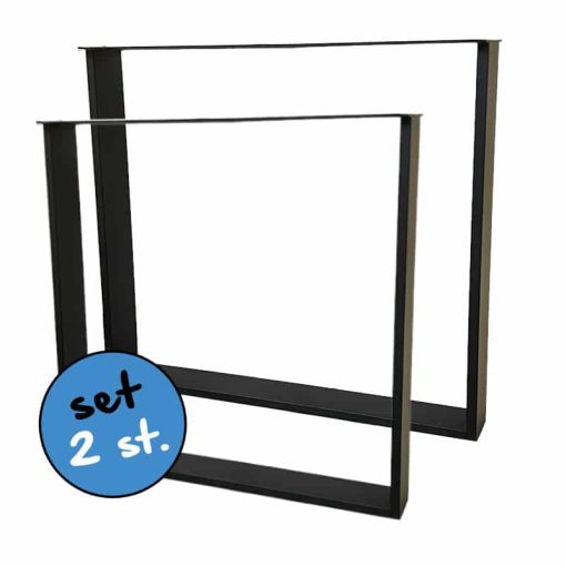 Stalen U poot zwart met 10x2cm koker | Dielessen.nl