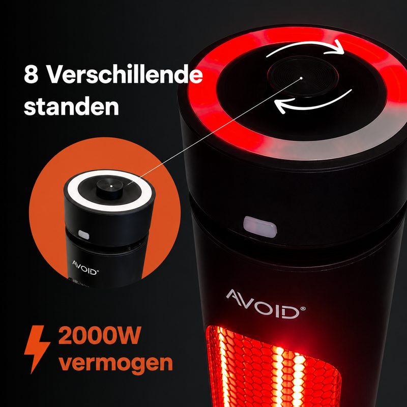 AVOID T08-GR20YD staande infrarood heater 2000W met afstandsbediening - Afbeelding 4