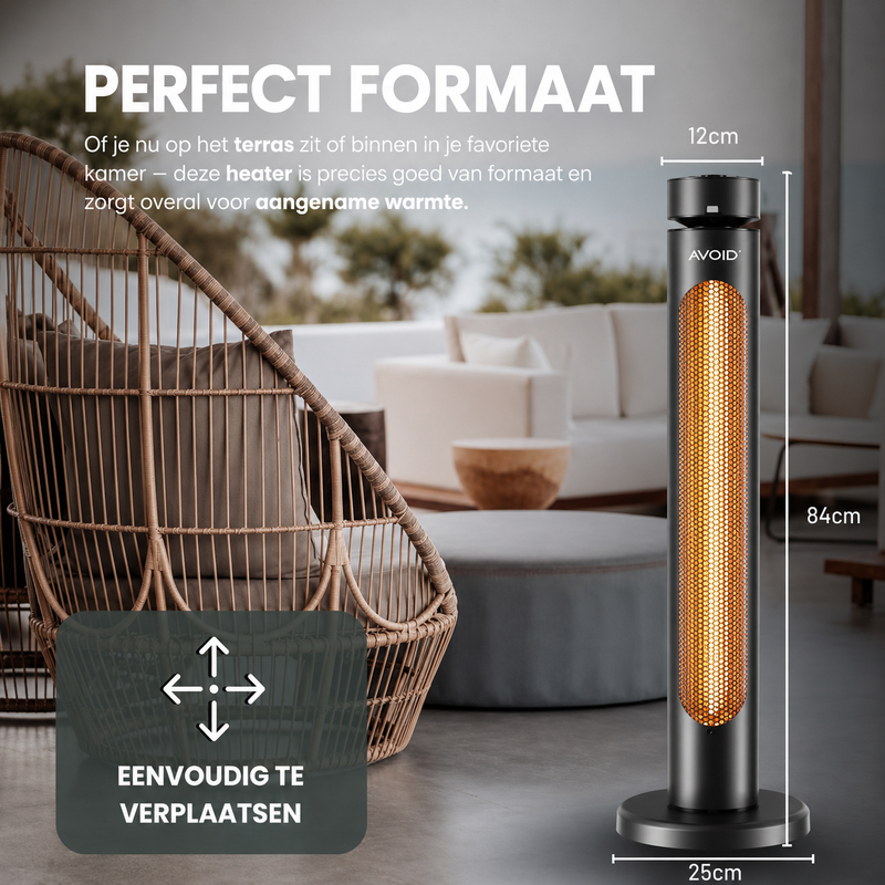 AVOID T08-GR20YD staande infrarood heater 2000W met afstandsbediening - Afbeelding 9