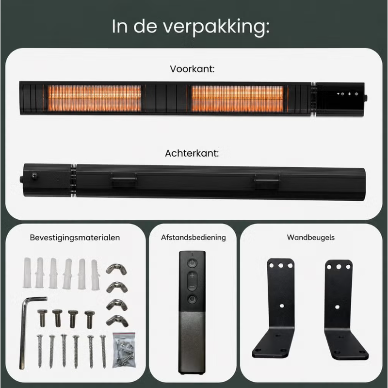 AVOID T17-GR30B wandmodel terrasverwarmer 3000W met WiFi, app en afstandsbediening - Afbeelding 5
