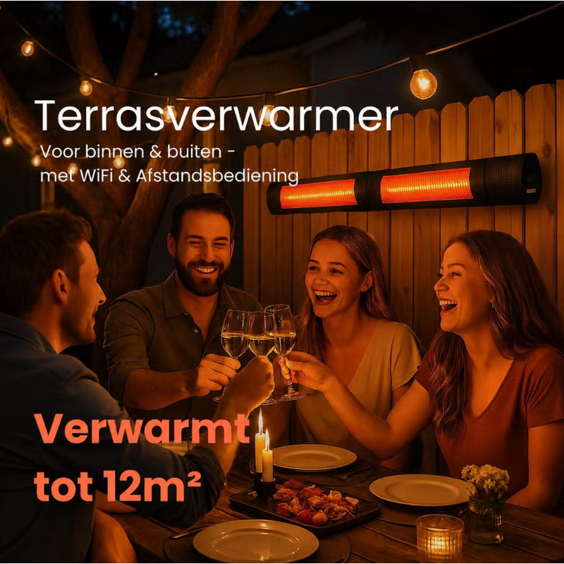 AVOID T17-GR30B wandmodel terrasverwarmer 3000W met WiFi, app en afstandsbediening - Afbeelding 3